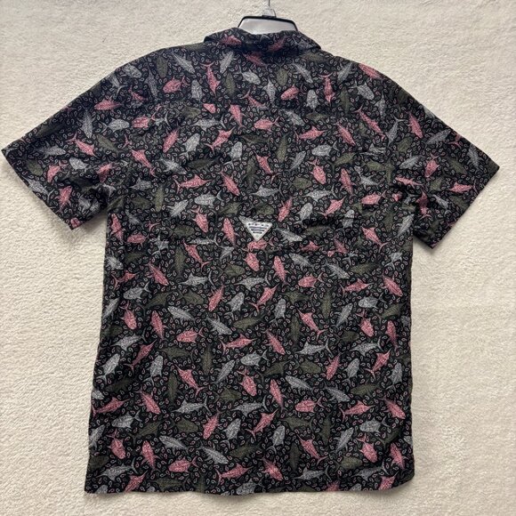 Columbia Shirt Mens Medium Fishing PFG Swordfish Hawaiian Lightweight Breathable - Picture 5 of 6